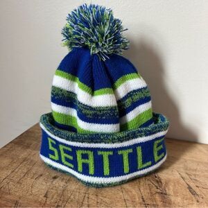 Seattle Seahawks colors green and blue knit beanie, see pictures for measurement